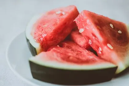 Sliced watermelon, the best known natural source of L-citrulline, an amino acid used in Flush Factor Plus