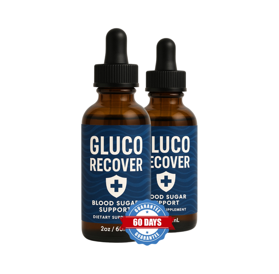 Gluco Recover blood sugar support drops bottle